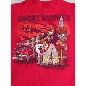 Eskimo Joes Firefighters Local Heroes T-Shirt Large Fire Dept